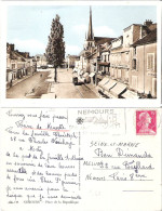 77 - NEMOURS  - Place De La République  (animée-colorisée) - Nemours