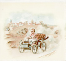 Grande Image Début XXe S. -  Bébé En Voiture  * - Andere & Zonder Classificatie