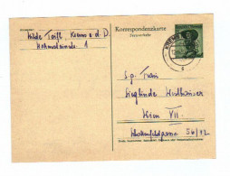 Österreich, 1955, Korrespondenzkarte-Fernverkehr Mit Eingedr.      S 1,-- Trachten, Stempel V.Krems (11962E) - Briefkaarten