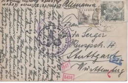 CASTRO URDIALES CANTABRIA TP A  STUTTGART CON CENSURA DE BILBAO Y ALEMANA 1942 - Storia Postale