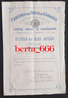 Portugal Mines Share * Companhia Das Minas De Gondomar * Título De 1 Acção * 1883 * Shareholding - Mineral