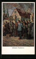Künstler-AK Gefangene Franktireurs  - Weltkrieg 1914-18