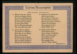 AK Lied Der Frauenhülfe, Kling` Durch Alle Lande, Lied Der Deutschen Frau!...  - Guerre 1914-18