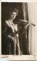 Social History Souvenir Vintage Photo Postcard Miss Marie Hall Violin Lady - Photographie
