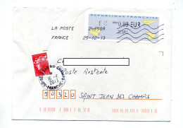 Lettre Flamme Chiffree Sur Vignette + Poste Restante Saint Jean - 2000 « Avions En Papier »