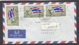 LETTRE PAR AVION AVEC 3 TIMBRES " DRAPEAU (THAI NATIONAL FLAG) ". - Thailand