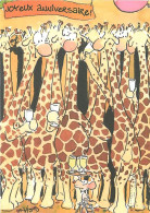 Animaux - Girafes - Carte Anniversaire - Illustration - Carte Neuve - CPM - Voir Scans Recto-Verso - Jirafas