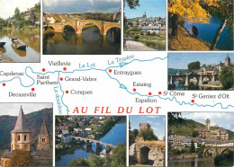 12 - Aveyron - Au Fil Du Lot - Multivues - Carte Géographique - CPM - Voir Scans Recto-Verso - Otros & Sin Clasificación