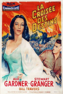 Cinema - La Croisée Des Destins - Ava Gardner - Stewart Granger - Illustration Vintage - Affiche De Film - CPM - Carte N - Affiches Sur Carte