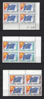 CONSEIL DE L' EUROPE." Drapeau Du Conseil " 1969 / 71 - Y&T N° 31-33-35.En Blocs X 4 Neufs, Avec Marges. TB - Mint/Hinged