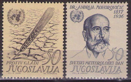 Yugoslavia 1963 - Fight Against Hunger,World Meteorological Day - Mi 1032-1033 - MNH**VF - Nuevos