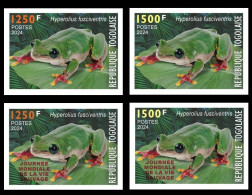 TOGO 2024 SET 4V IMPERF - REGULAR & OVERPRINT - FROG FROGS GRENOUILLE GRENOUILLES - BIODIVERSITY BIODIVERSITE - MNH - Grenouilles