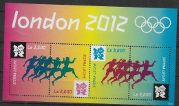 SIERRA LEONE  Feuillet  N° 4730/33  * * ( Cote 11e ) Jo 2012 Course - Zomer 2012: Londen