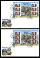 TOGO 2024 FDC MS 6V IMPERF - REGULAR & OVERPRINT - OWLS OWL HIBOU HIBOUX BIRDS OISEAUX - BIODIVERSITY BIODIVERSITE - Búhos, Lechuza