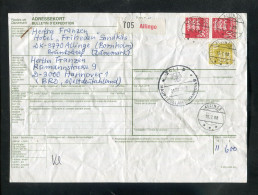 "DAENEMARK" 1988, Auslandspaketkarte Nach Deutschland, Frankatur ! (L1276) - Briefe U. Dokumente