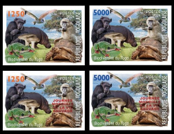 TOGO 2024 SET 4V MX IMPERF - REG & OVPT - MUSHROOMS OWL FROG FROGS TURTLE TURTLES HIPPOPOTAMUS BAOBAB MONKEY MONKEYS MNH - Turtles