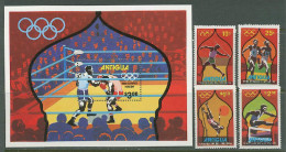 Antigua 1980 Olympic Games Moscow, Boxing, Athletics Set Of 4 + S/s MNH - Summer 1980: Moscow