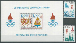 Belgium 1978 Olympic Games Moscow / Lake Placid Set Of 2 + S/s MNH - Summer 1980: Moscow