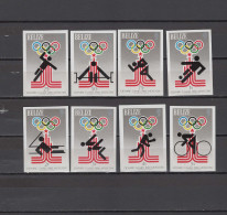 Belize 1979 Olympic Games Moscow, Handball, Football Soccer, Cycling, Weightlifting Etc. Set Of 8 Imperf. MNH -scarce- - Sommer 1980: Moskau