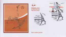 Enveloppe  FDC   1er  Jour   FRANCE    SPORT   Couleur   Passion  :   Football    2019 - 2010-2019