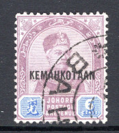 Malaysian States - Johore - 1896 Coronation Of Sultan Ibrahim - 6c Dull Purple & Blue Used (SG 37) - Johore