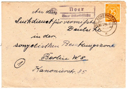 1948, Landpost Stpl. 24 NOER über Eckernförde Auf Suchdienst Brief M. 25 Pf. - Covers & Documents