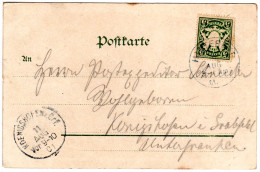 Bayern 1901, K1 HINTERSEE Auf Farb-AK Gasthof Zur Post M. 5 Pf.  - Covers & Documents