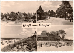 Gruss Aus Zingst, Strassenpartie U. Gebäude, Ungebr. Mehrbild Sw-AK - Andere & Zonder Classificatie