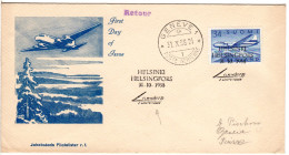 Finnland 1958, 34 M. Auf Erstflug Brief Helsinki-Genf, Schweiz. (SLH 58.14) - Autres & Non Classés