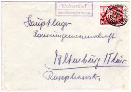 DDR 1953, Landpost Stpl. WALTERSDORF über Altenburg Auf Brief M. 24 Pf. - Cartas & Documentos