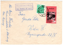 DDR 1959, Landpost Stpl. NEUENMÖRBITZ über Altenburg Auf Brief M. 5+20 Pf.  - Cartas & Documentos