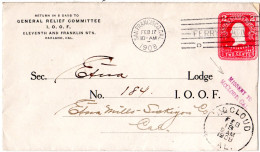 USA 1908, L2 MISSENT TO McCLOUD, CAL. Auf 2 C. Ganzsache Brief V. San Francisco - Sonstige & Ohne Zuordnung