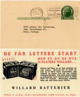 USA 1931, 1 C. Ganzsache M. Rücks. Batterie Zudruck V. Cleveland N. Norwegen - Autres & Non Classés