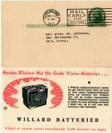 USA 1931, 1 C. Ganzsache M. Auto Batterie Zudruck V. Cleveland N. Norwegen - Sonstige & Ohne Zuordnung