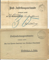 DR 1895/1934, 2 Post Zustellungsurkunden M. Versch. Stpln. V. Laubuseschbach - Sammlungen