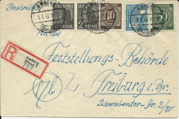 1946, Portorichtiger Brief M. 5 Marken V. Amberg N. Freiburg - Storia Postale