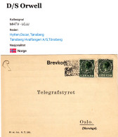 NL 1937, 2x5 C. Auf Norwegen Radiotelegrafist Karte Schiff S/S Orwell - Andere & Zonder Classificatie