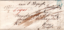 Bayern 1843, Blauer Fingerhut Stpl. TRAUNSTEIN Auf Brief N. Österreich. - Vorphilatelie