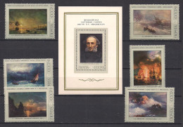 Russia USSR 1974  Marine Paintings By I.K.Aivazovsky. Mi 4219-24 Bl 93 - Nuevos