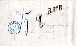 Belgien 1857, B.2e.R. Auf Porto Brief V. Bruxelles N. Haida, Böhmen, Österreich - Otros & Sin Clasificación