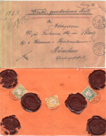 Bayern 1909, 5+30+40 Pf. Rs. Auf Wertbrief V. Aschbach (Of.) N. München.  - Lettres & Documents