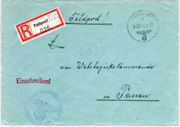FP WK II 1941, Einschreiben Brief V. Trondheim über LG PA Berlin N. Passau - Feldpost 2. Weltkrieg