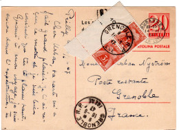 Schweiz 1947, 20 C. Ganzsache V. Lausanne M. Paar 3 F. Frankreich Portomarken - Covers & Documents