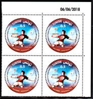 2018 - Tunisie  - Coupe Du Monde De Football Russie 2018  - Bloc De 4 V   Coin Daté -   MNH***** - 2018 – Russie