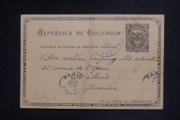 COLOMBIE - Entier Privé (rare) De Bogota > La France - 1908 - A Léger Pli Vertical - A 2971 - Colombia