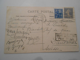 France Poste Aerienne ,çarte De Bordeaux 1929 Pour Lausanne - 1927-1959 Covers & Documents