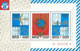 Russia USSR 1974  Centenary Of Universal Postal Union. Bl 98 (4288-90) - Unused Stamps