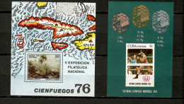 Cuba   1976   .-   Y&T  Nº   47-48    Bloques    ** - Blokken & Velletjes