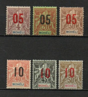 MOHELI 1912 .  Série N°s 17 à 22 .  Neufs * (MH) . - Unused Stamps