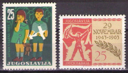 Yugoslavia 1963 - Children's Week,20th Anniversary Of Democratic Federation - Mi 1056,1063 - MNH**VF - Unused Stamps